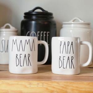 Rae Dunn Mama Bear & Papa Bear Mug Set